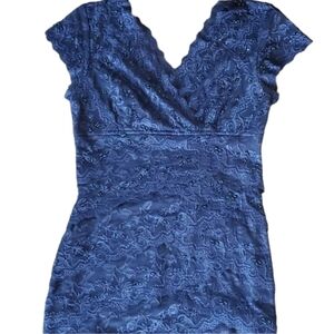 MARINA Women maxi lace gown dress sz 6P